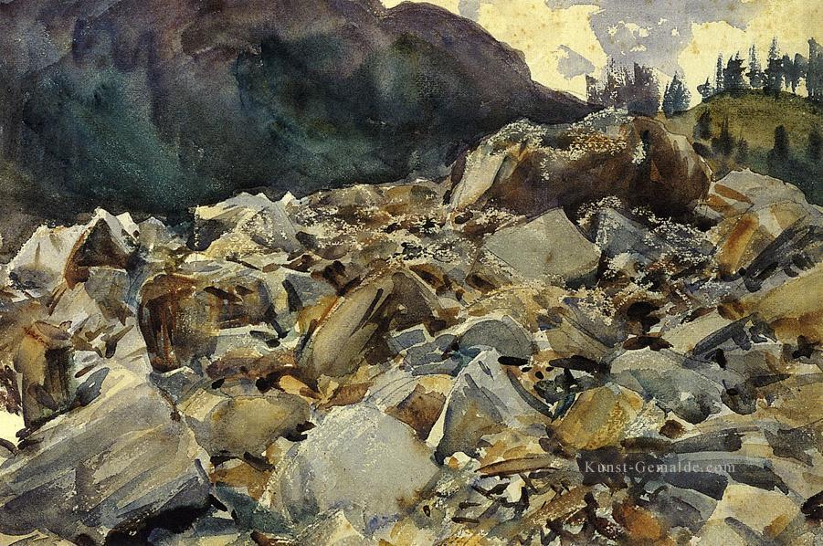 Purtud Alpine Szene und Boulders Landschaft John Singer Sargent Ölgemälde